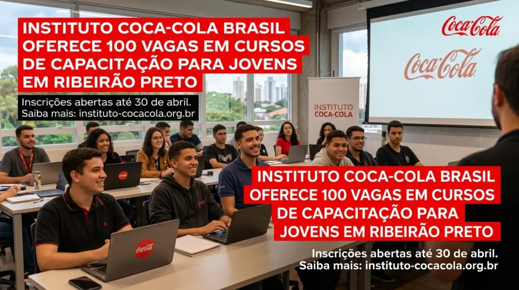 Instituto Coca-Cola disponibiliza 100 vagas em cursos de capacitação para jovens de Ribeirão Preto