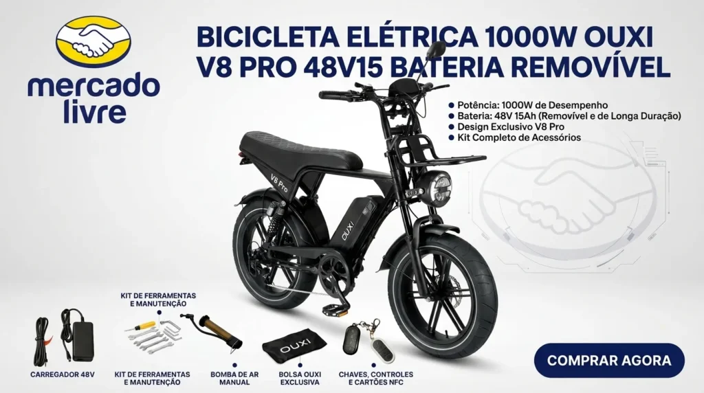 Bicicleta elétrica V8 Pro: vale a pena comprar em 2026?