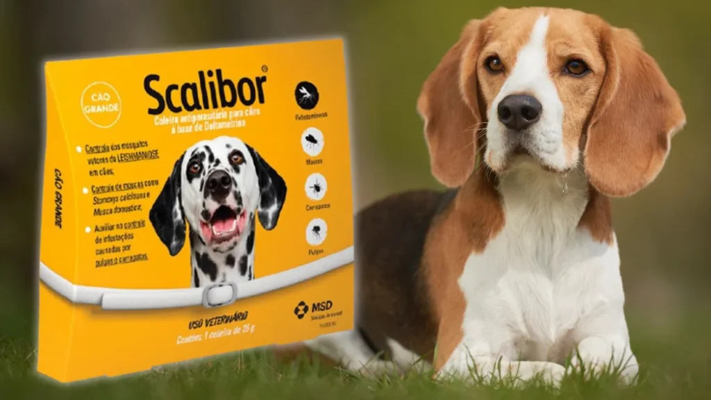 Coleira antiparasitária scalibor cão pequeno e médio 19g