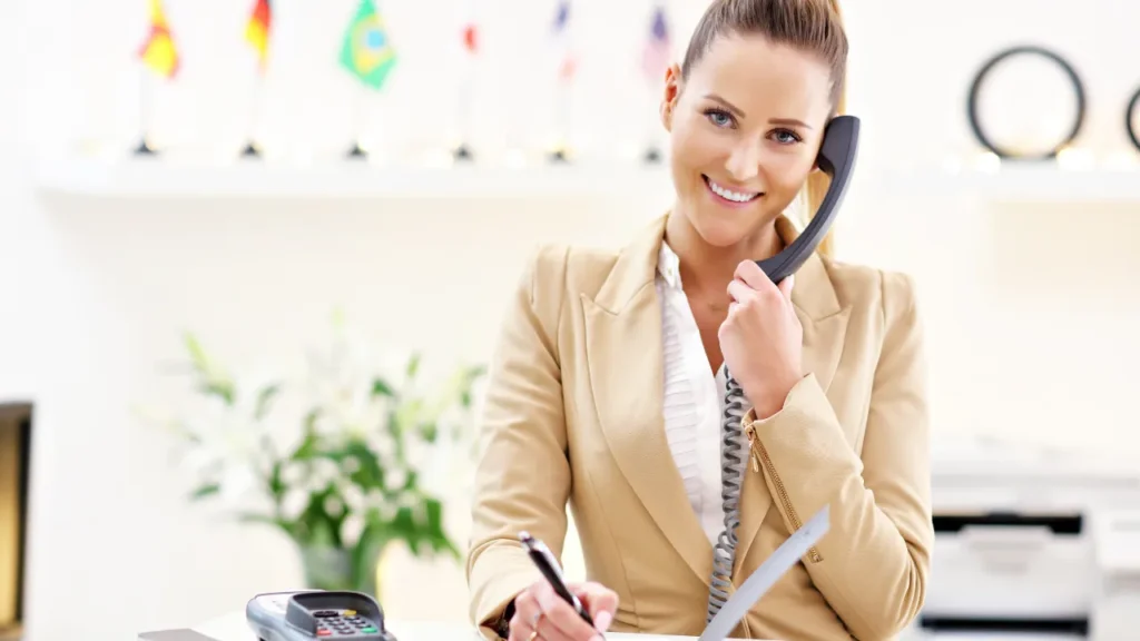 Descrição da atividade de recepcionista