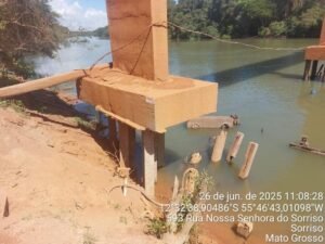 Ponte com risco de cair em Sorriso preocupa moradores e autoridades
