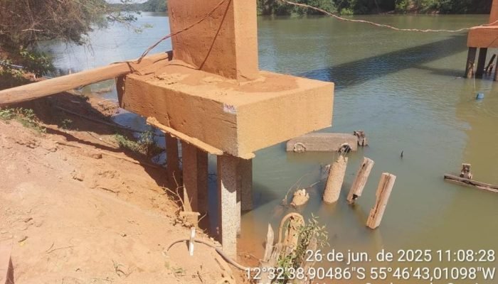 Ponte com risco de cair em Sorriso preocupa moradores e autoridades